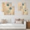 Designart - Butterfly One Line Drawing On Cubism Shapes II - Modern Print on Natural Pine Wood